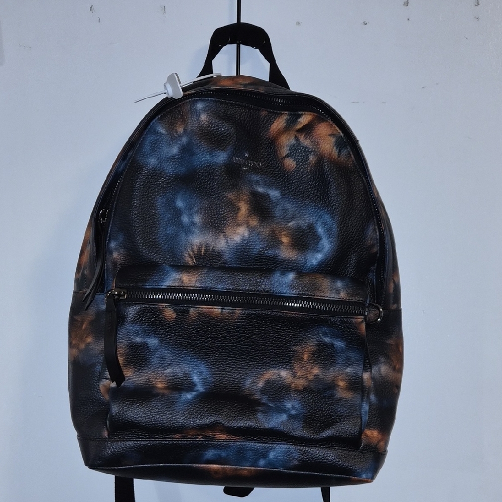 Men's Black and Brown Tie-Dye Backpack